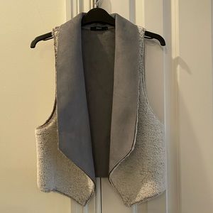 Tart Faux Fur + Suede Grey Reversible Vest - Softest Material Ever!